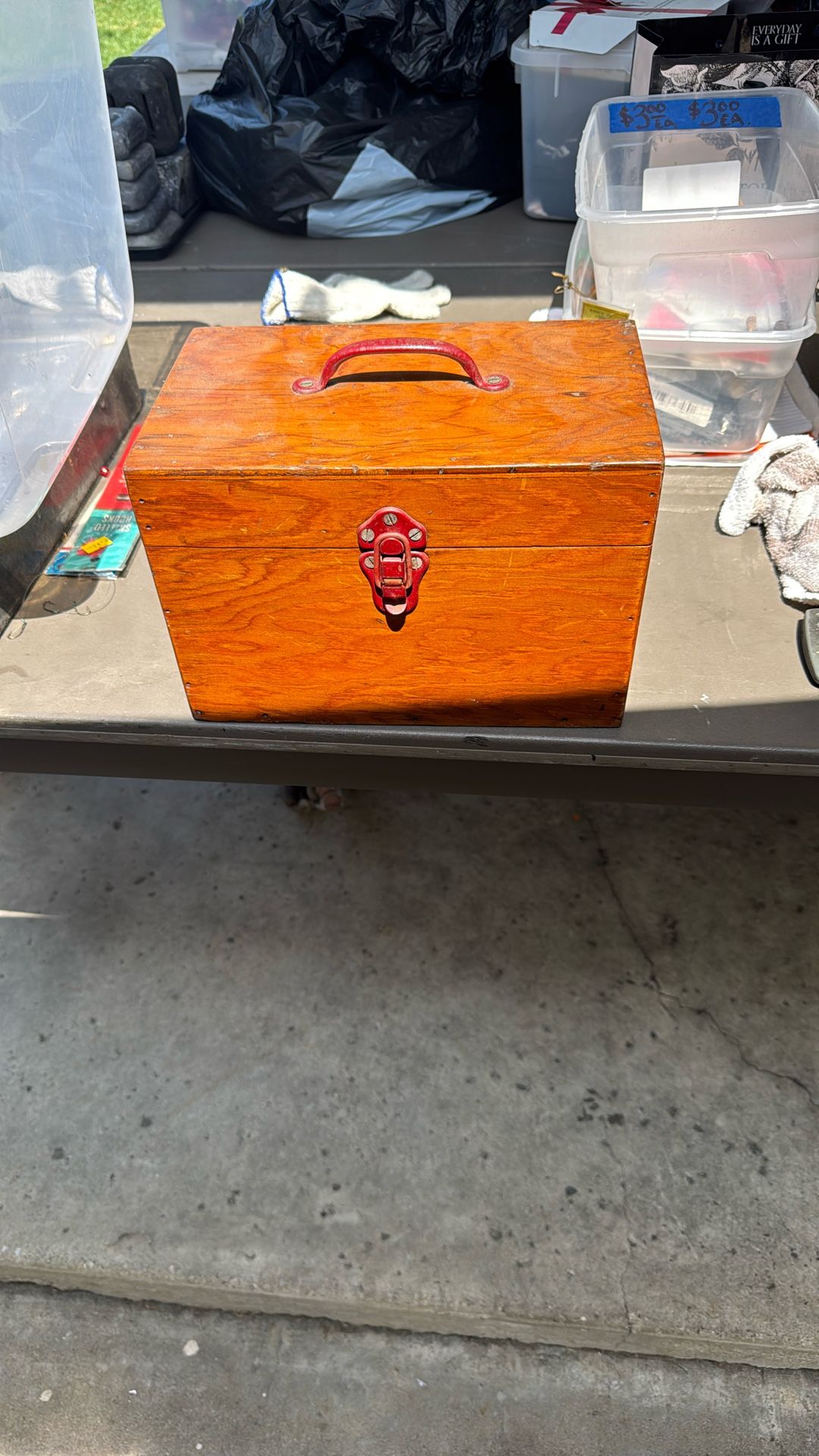 Wooden Fishing Tackle Box 