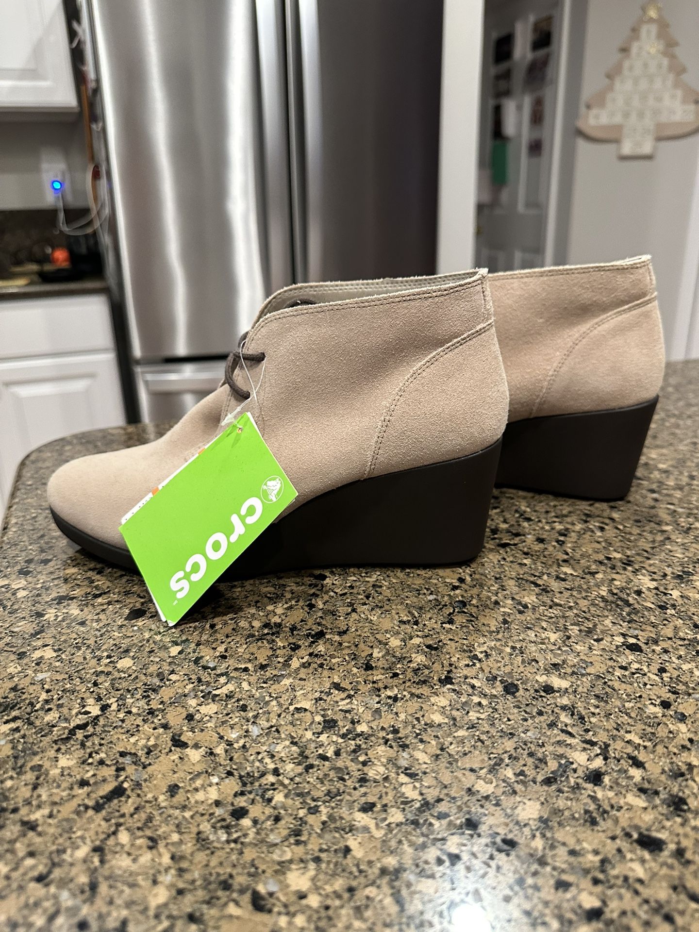 Croc Suede Wedges For Woman