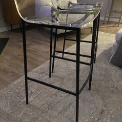 CB2 Chiara clear Bar Stools (2 Available, 75 Each)