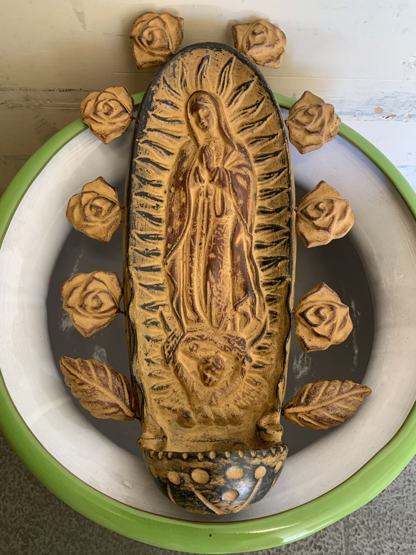 ‼️LA VIRGEN DE GUADALUPE‼️ CLAY HOLY WATER HOLDER $40.