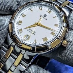 Cyma Vintage Le Locle Quartz Swiss Made Mens Luxury Watch