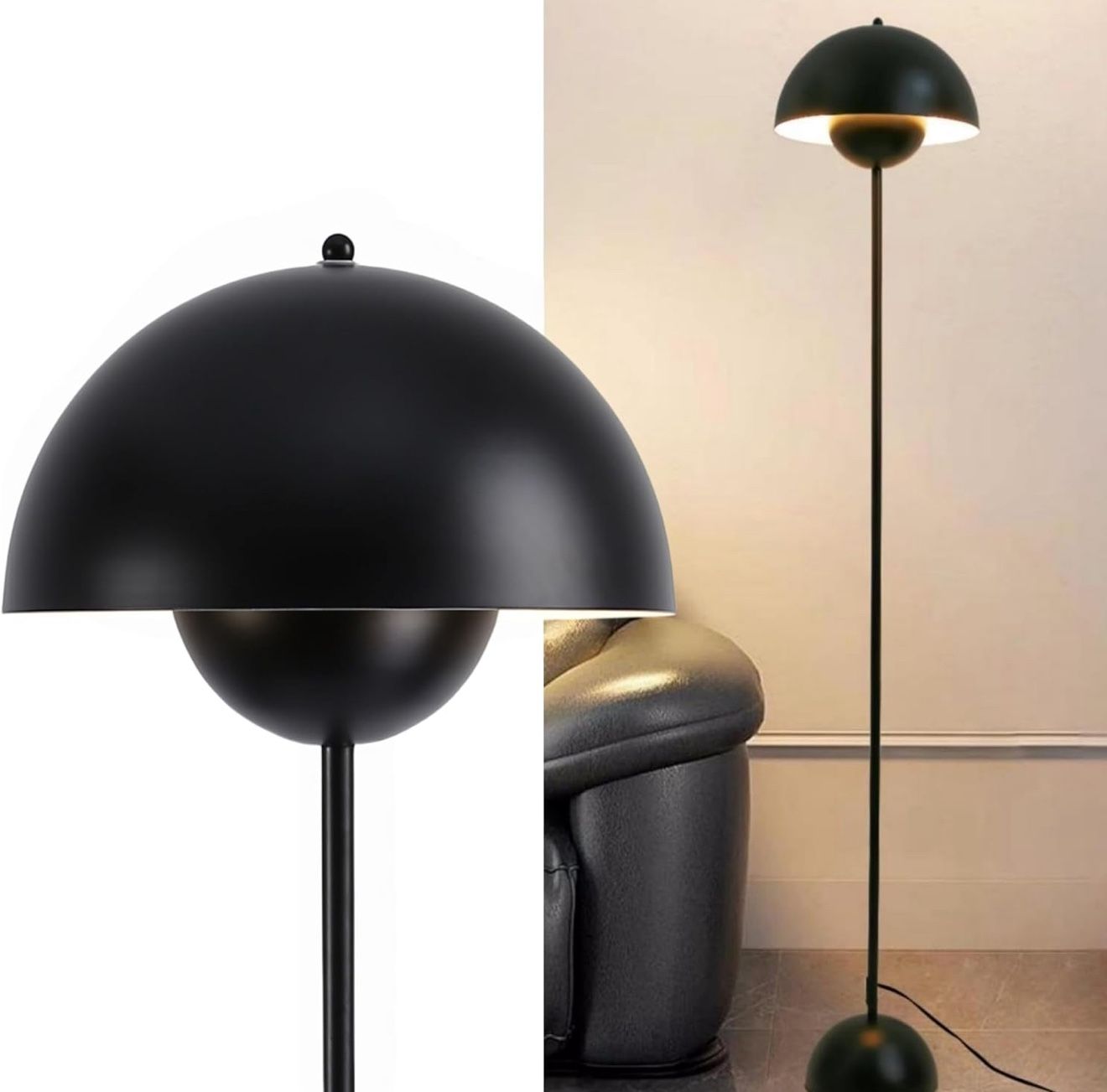 Metal Shade Reflecting Light Reading Floor Lamp