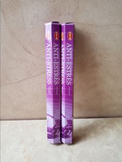 HEM Anti-Stress Incense Sticks, Anti- Estres Incienso, 2 Tubes 40 Incense Sticks