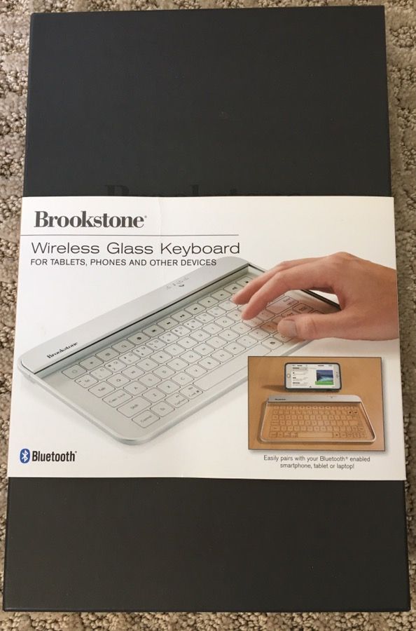 Brookstone Wireless Glass Keyboard - NEW