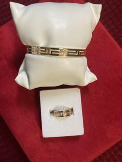 18k Gold Plated Jewelry Set Bracelet, And Ring🎁
