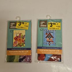 Two Small Garden Flags ☆NEW☆ 12.5"x18"