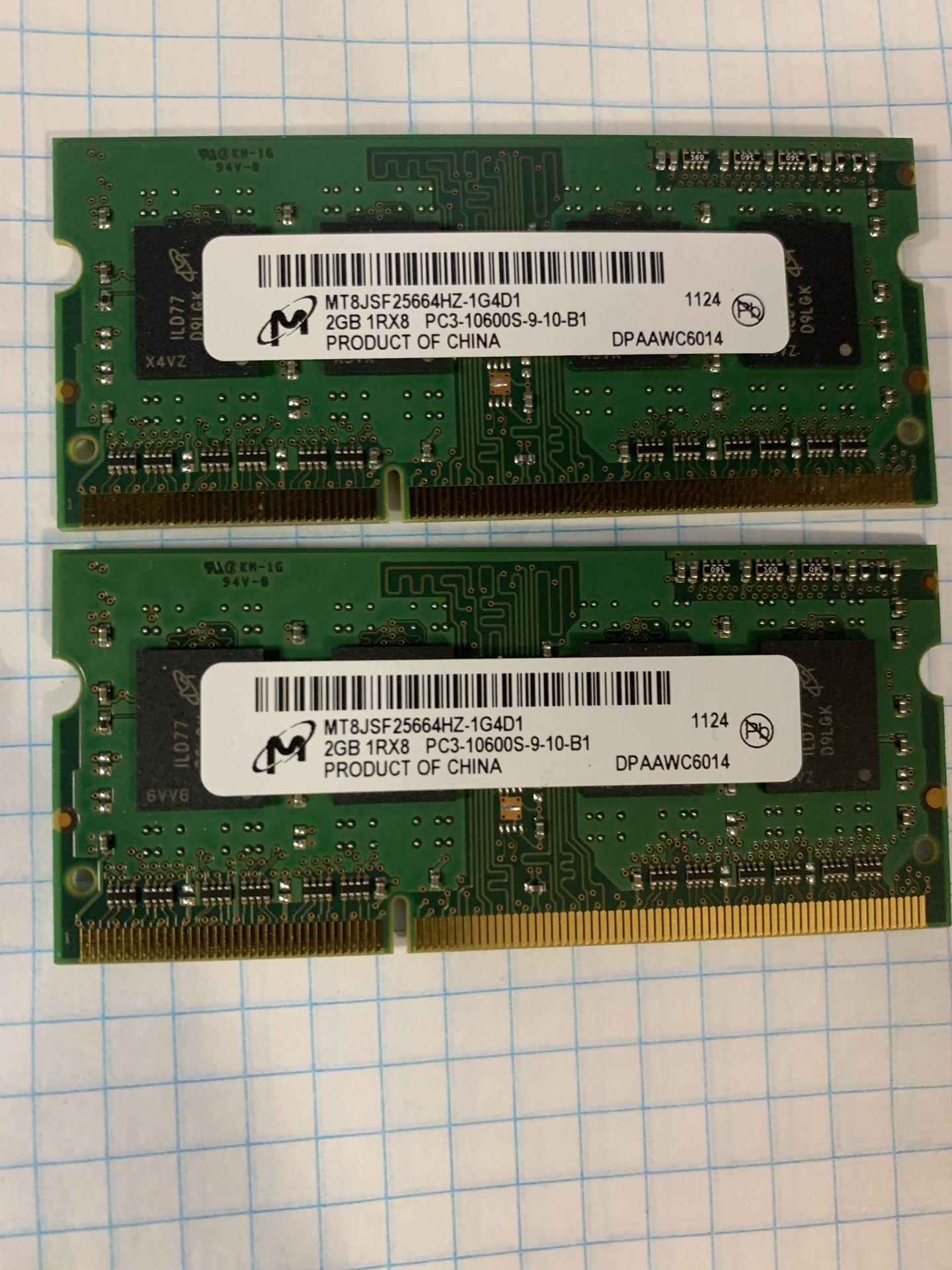 Micron 2GB PC3-10600 DDR3-1333MHz MT8JSF25664HZ-1G4D1