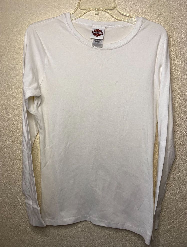 Vintage Harley Davidson Men's Long Sleeve Shirt Size XL blank white tee