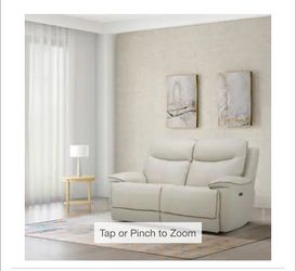 Like New Couch. Messina Leather Power Recliner Sofa. Item Like New In Original Box.