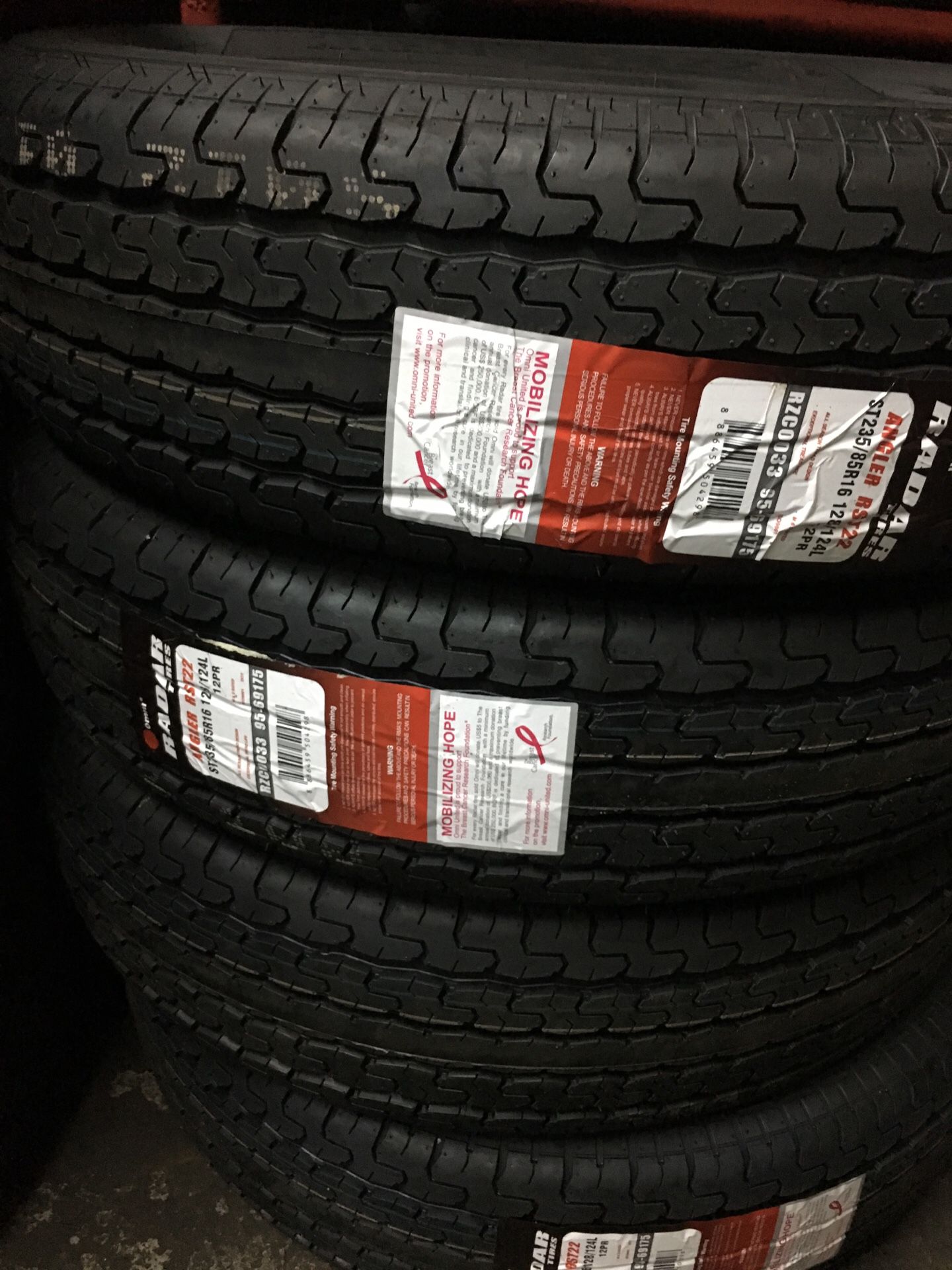 Trailer 4 new tires 16” ST235/80R16 12 ply