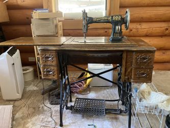 Antique White Sewing Machine