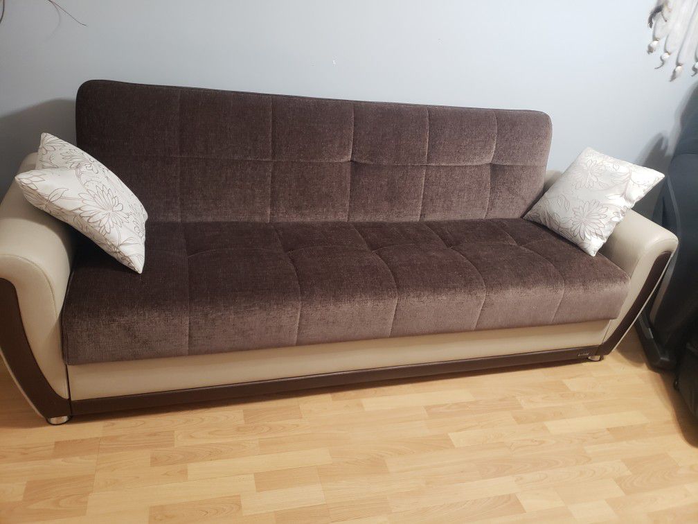 Sofa sleeper futon couch with storage