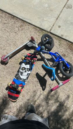Skateboard , scooter , toddler bike