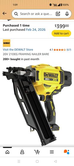DeWalt framing nail gun