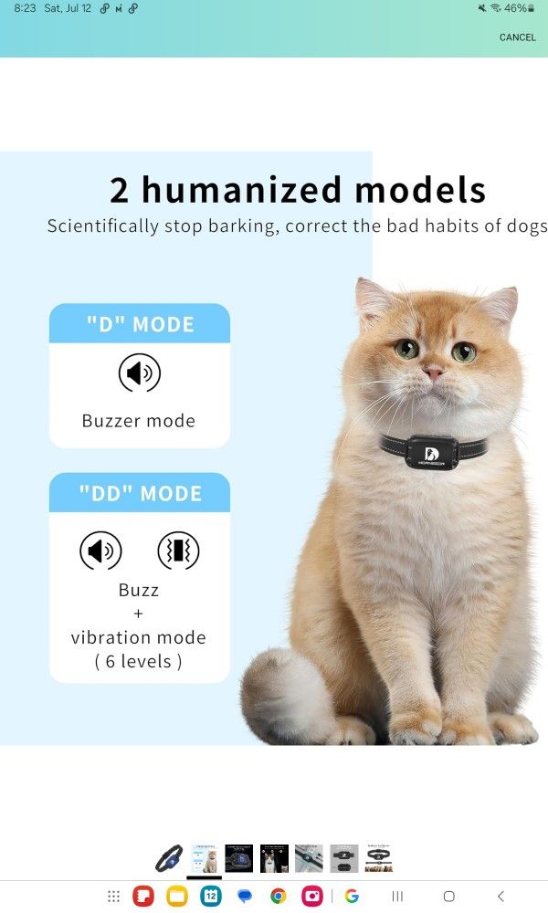 Receptacle Pink Cat Bark Collar Smart Automatic No Shock Anti Barking Collar (40)