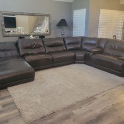 Ashley Sectional With Recliners - Exhilaration Chocolate