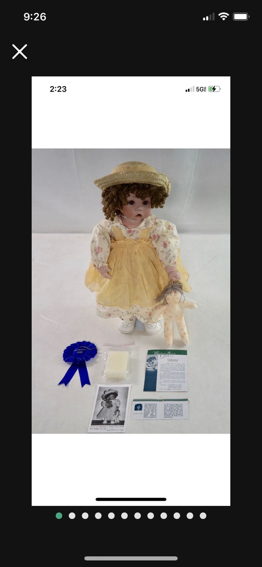 Rare MasterPiece Gallery "Tulip" Ltd Edition Cindy Rolfe Porcelain Doll 21"