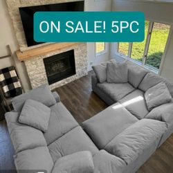 Grey Cloud Modular Sectional Couch Sofa 