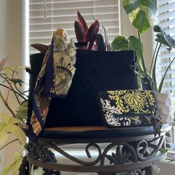 Vera Bradley Large Tote With Wallet & Twilly