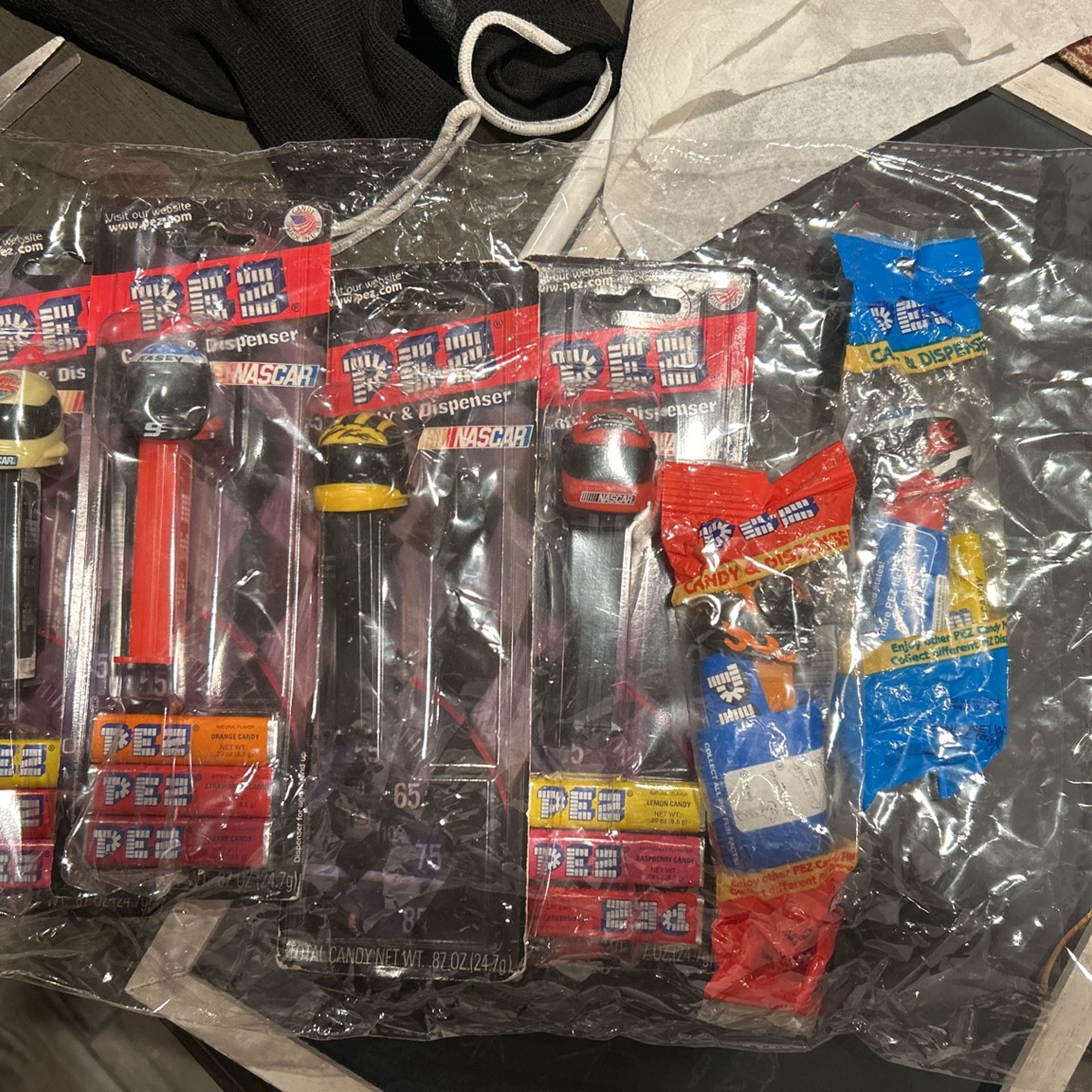 (6) NASCAR Collectible PEZ Dispensers