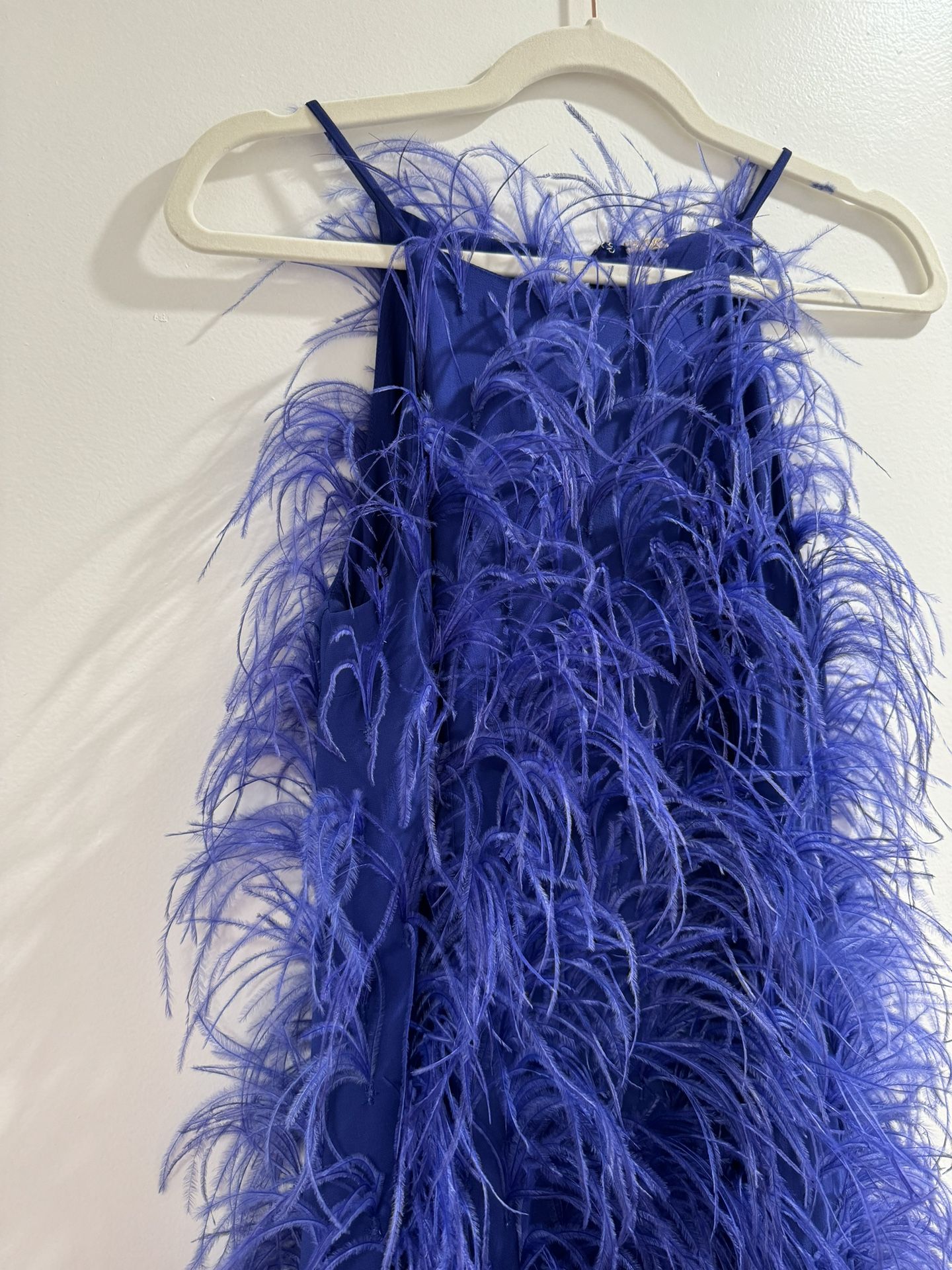 cult gaia blue mini dress Diamante & Scalloped Lace Neck Maxi Dress - Cornflower Blue main image 1