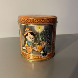 Vintage Pinocchio Candy/Bank Tin with Original Candy