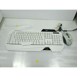 Gaming Keyboard & Mouse Magic Eagle Havit Rainbow Backlit Model HV-KB558CM White
