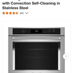  KitchenAid 30 in. Single Electric Wall Oven with Convection Self-Cleaning in Stainless Steel
