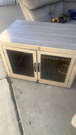 Wood Dog Crate Furniture Console