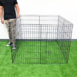 (New) $49 Folding 36” Tall x 24” Wide x 8-Panel Pet Playpen Fence Gate Outdoor Indoor