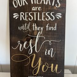 Hand Painted Home Decor Sign, Wooden Inspirational Christian Artwork
