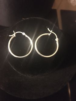 Sterling Silver 2.0MM x 25MM Hoop Earrings