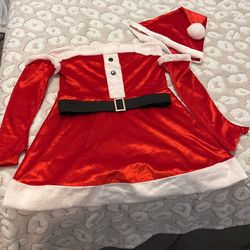Sexy Santa Outfit Set Size Medium Gloves Hat Belt Dress 10 Bucks Must Pick Up 