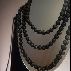 Vintage Peacock Color Baroque Freshwater Pearl Necklace 40”