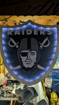 Custom 3D Raiders LED Sign 