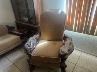 Real wood chair and couch