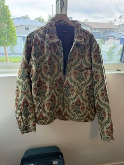 Pacsun Jacquard Flora Tapestry Gas Full Zip Jacket 