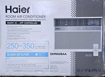 Haier Room Air Condition WiFi Enabled Upto 350 Sq Feet 8000 Btu QHNG08AA New In Box For Sale