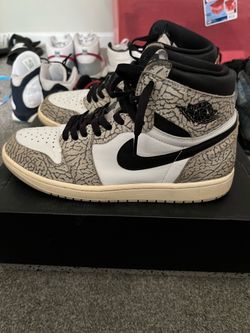Size 10.5 Men Jordan 1 Retro High OG White Cement
