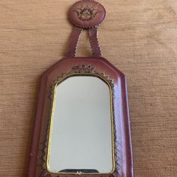 Antique Leather Wall Mirror