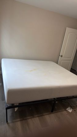 King Memory Foam Mattress with Metal Frame