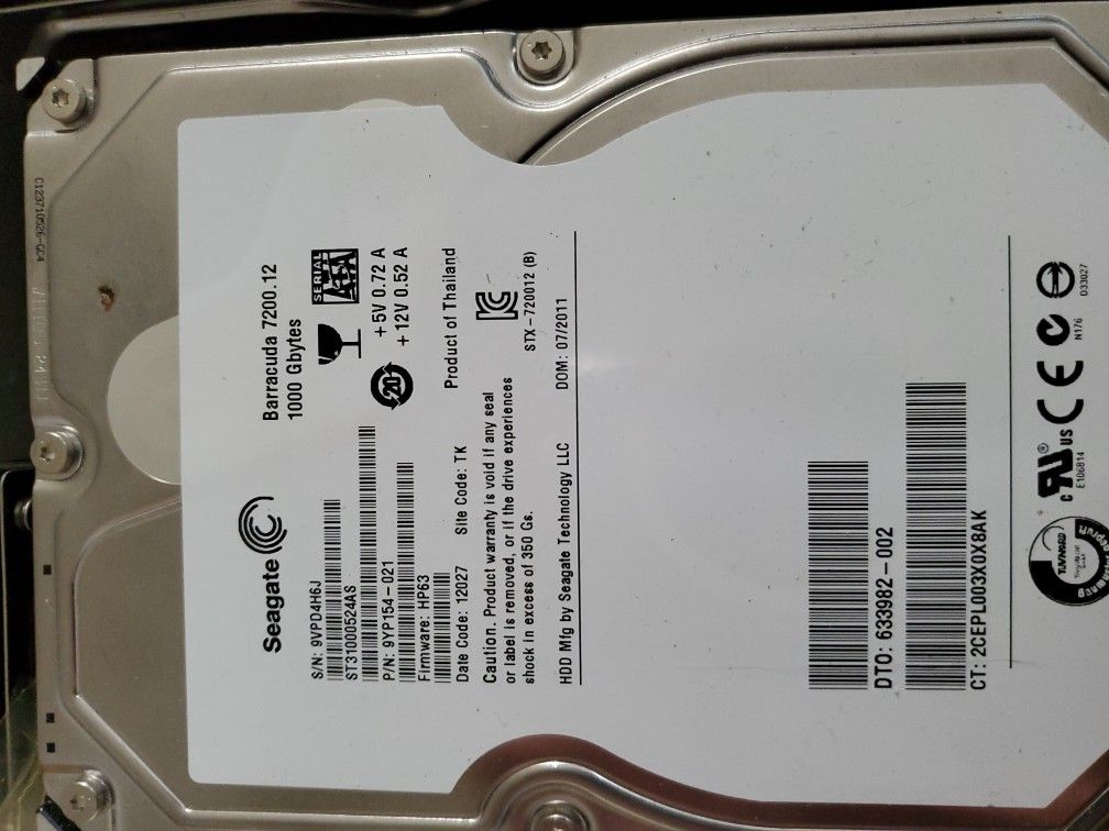 3.5 In Hard Drives And 2.5 In