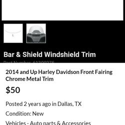 2014 & Up Harley Davidson Streetglide Fairing Wimdshield Trim