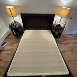 Queen Mocha Sleigh Bed Frame WITHOUT boxspring