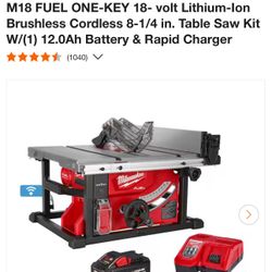 Milwaukee Table Saw 
