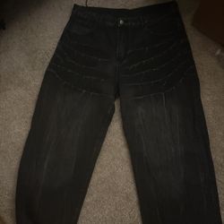 black stone wash baggy jeans