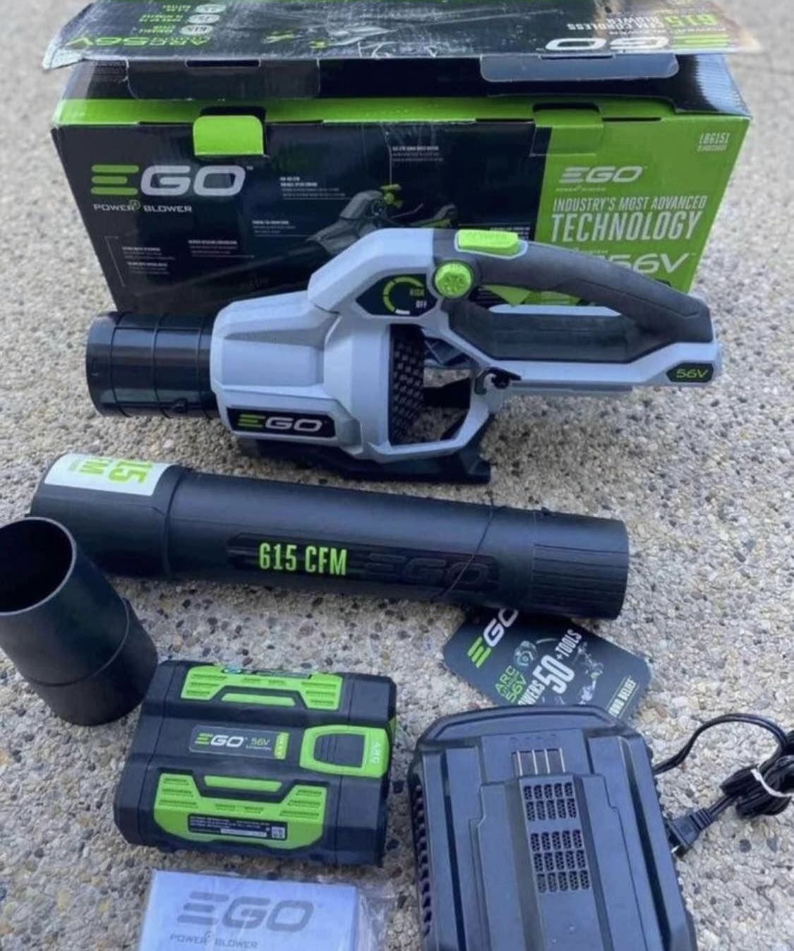 EGO POWER + 56-volt 615-CFM 170-MPH Battery Handheld Leaf Blower 2.5 Ah (Battery and Charger Include