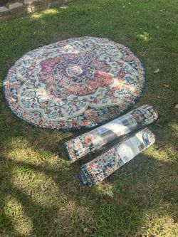 Boho Medallion Round Rug Set