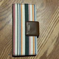 Fossil Madison Tab Clutch Women’s Wallet Spring Stripe Color