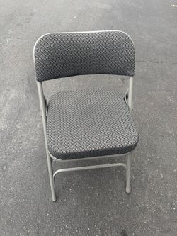 Padded Folding Chair Gray Metal Frame